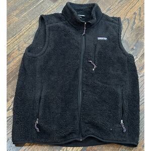 Patagonia Retro Pile Vest Black Full Zip Mens Size M Lost Gatos